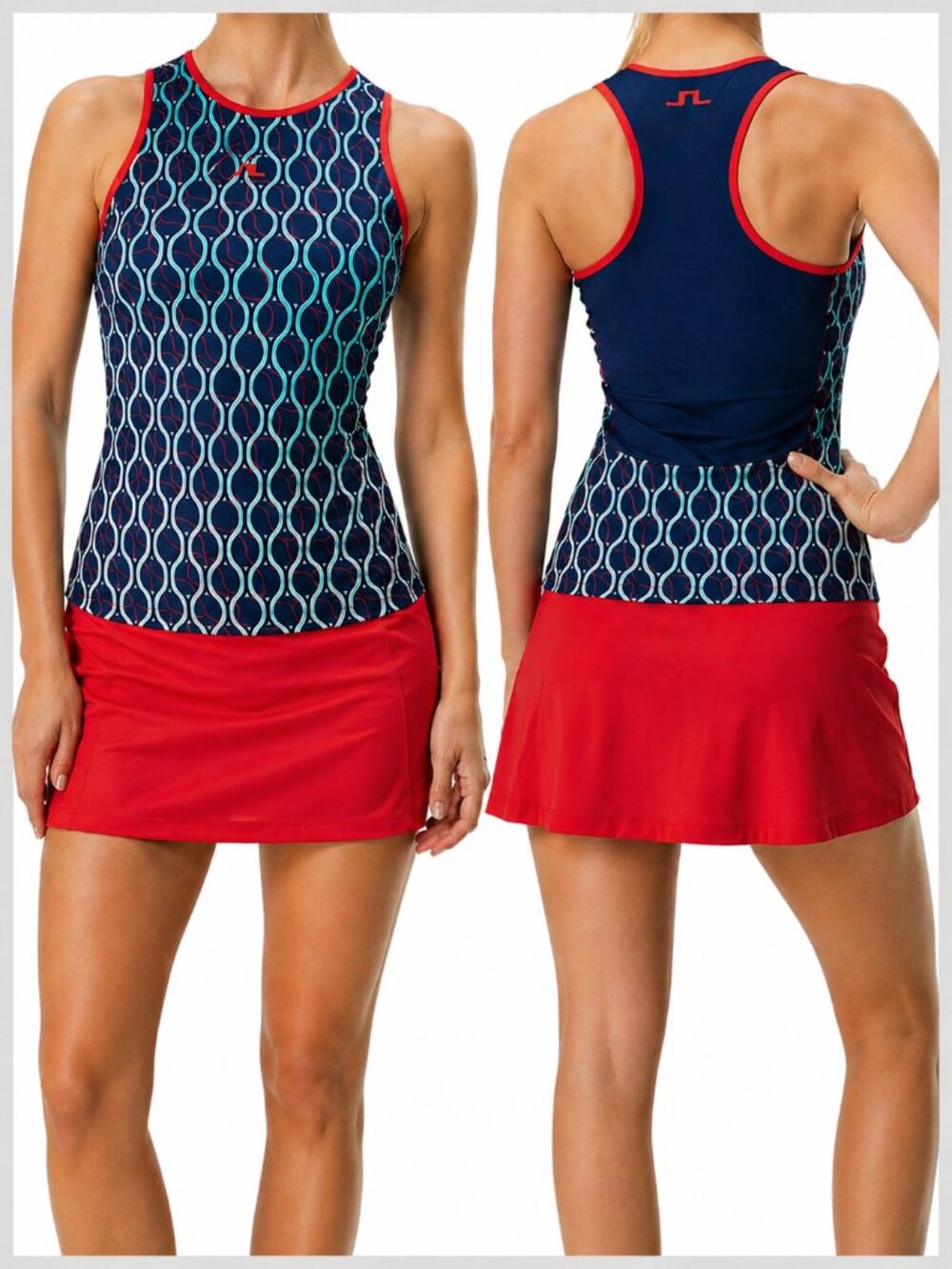 J.Lindeberg Golf Tank Blue Print Moisture Wicking Stretch S